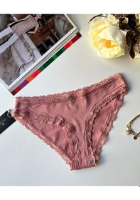 Resim Arlet Kadın Pamuklu Rahat Günlük Kullanım Dantelli Slip/külot Li Gül Kurusu 