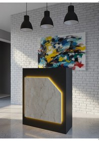 Resim Resital Ledli Karşılama Bankosu G-90 Cm Ofis Kasa Resepsiyon Masası Banko-002-4-8 