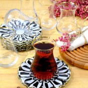 Resim Glore Destina 6'lı Çay Seti - Siyah / Beyaz 