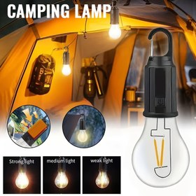 Resim 1 Adet LED Güneş Enerjili Şarj Edilebilir Kamp Lambası, Kancalı Tasarım El Serbest Fener - Noel Süslemeleri, Acil Durumlar, Yürüyüş, Balıkçılık İçin Taşınabilir 3 Aydınlatma Modlu Çadır Lambası 