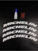 Resim ENGAKSESUAR Michelin 4 Adet Lastik Yazısı Motosiklet Ve Otomobil Michelin Lastik Yazısı Sticker + Yapıştırıcı 