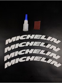 Resim ENGAKSESUAR Michelin 4 Adet Lastik Yazısı Motosiklet Ve Otomobil Michelin Lastik Yazısı Sticker + Yapıştırıcı 