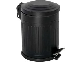 Resim Depposite Vintage 2 Li Çöp Kovası Çöp Kutusu Banyo Seti Çizgili Model Siyah 5 Litre ve Wc Fırçası Seti 