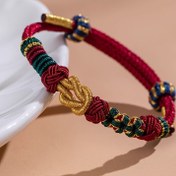 Resim 1 adet Mo Xiangli El Yapımı Boncuklu Bileklik Altın Tonlu Vurgularla - Vintage/Etnik Tarz, Naylon Kordon, DIY Takı & Şans Boncukları İçin Mükemmel, Tüm Sezonlar İçin İdeal Hediye, Bilezikler İçin Boncuklar 