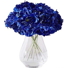 Resim Symbee Yapay İpek Ortanca Çiçekleri - 10 Adet Mavi Dıy Düğün Dekorasyon Çiçekleri 
