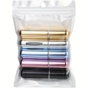 Resim 5 Adet Mini Parfüm Atomizer, 0.17oz, Paslanmaz Çelik ve Plastik, Taşınabilir Yeniden Doldurulabilir Koku Şişesi, Sızdırmaz BPA İçermeyen Metal Püskürtme Şişesi, Seyahat için Uygun, Kolay Pompa Tasarımı, Parfümler, Yağlar ve Sıvılar için 