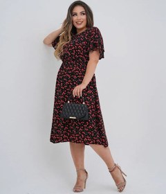 Resim Ramalıya Şık Elbise Büyük Beden Kısa Kollu 423093940 Siyah 