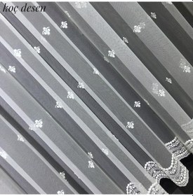 Resim Tül Perde Grek Zemin Kırışma Yapmaz Etek Yoğun Işlemeli Tül Çok Renkli 