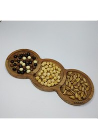 Resim Trio Tek Parça 3’Lü Çerezlik Kahvaltılık Ahky18017 Ahşap 