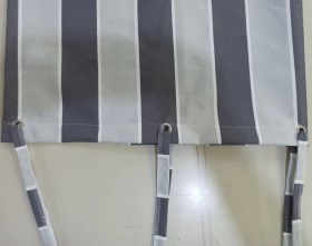 Resim Ceylan Home Balkon Perdesi Kuş Gözü Ölçü Seçenekli Gri-gri Çizgili Gri 