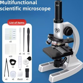Resim Çok Yönlü Öğrenci HD Mikroskop - 16.000x Büyütme, 3x Objektif Lens, Renk Farkı Yok, Aynı Ders Kitabı Stili, İlk ve Ortaokul Bilim Deneyleri İçin İdeal, Okul Bilim Ekipmanı | Modern Mikroskop Tasarımı | Dayanıklı İnşaat, Okul Mikroskopu 