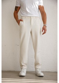 Resim Braccas Erkek Esnek Dokulu Slim Fit Bej Pantolon Bej 