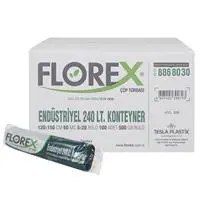 Resim Florex 510 Endüstriyel Konteyner Çöp Poşeti 240 L 120 x 150 cm 5 Adet - Siyah x 20 Adet 