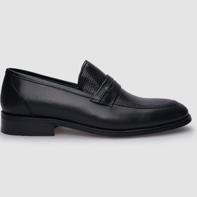 Resim Cabani %100 Hakiki Deri Siyah Kemer Detaylı Erkek Klasik Ayakkabı-siyah 