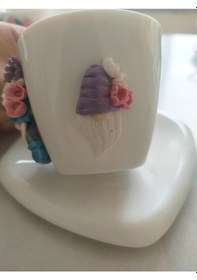 Resim Cüceler Polimerkil El Yapımı Kahve Fincanı 