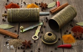 Resim LUDIA Zamak Metal Antik Renk 3 lü Set Karabiber,Kahve,Çörek Otu El Değirmeni Öğütücü Grinder S2 