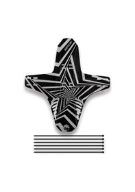 Resim Maiyame Mtb İçin Yansıtıcı Palet, 26/27.5/29 İnç Jantlar İçin, Su Akış Delikli, Yağmur Ve Çamur Engeli, 5 Yıldızlı Yansıtıcı Tasarım Siyah 