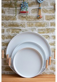 Resim Kitchen Trend Sunum Tepsi Seti 3'lü 45 - 37 - 30 CM Beyaz 