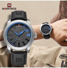 Resim Novahub Mavi Naviforce Nf9202 Yaratıcı Hediye Deri Erkek Saati Kuvars Moda Spor Kol Saati Mavi 
