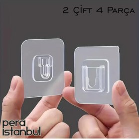 Resim Genel Markalar 2 Adet Süper Güçlü Şeffaf Çerçeve Askısı Resim Mutfak Kancası Kendinden Yapışkanlı Şeffaf Yapışkan 