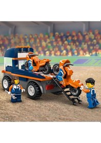 Resim Lego City Motosiklet Taşıyıcı - Oyuncak Araç Yapım Seti - Açık Kasa Kamyon - 2 Minifigür - 60491 