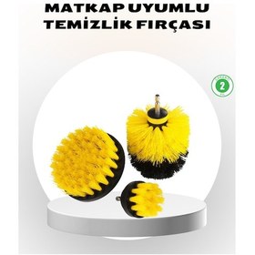 Resim 3 Lü Matkap Ucu Fırça Seti - Derinlemesine Temizlik, Tüm Yüzeylerle Uyumlu 