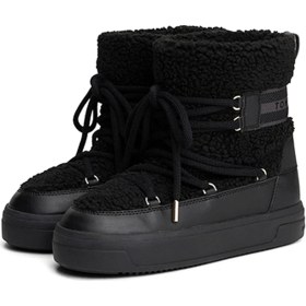 Resim Tommy Hilfiger Faux Shearlıng Snowboot Siyah Kadın Kar Botu Siyah 