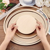 Resim 1 Set 11 Parça Yuvarlak Çömlekçilik Aletleri Ahşap Konsantrik Geometrik Şekil Ray Seti Seramik Kesme ve Baskı Boş Modelleme Çamur Plaka Şekillendirme 35.05cm Çap 