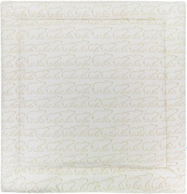 Resim Kalın Oyun Minderi Ayıcıklar Pamuklu Emekleme Minderi 100x100x5 Cm - Krem 