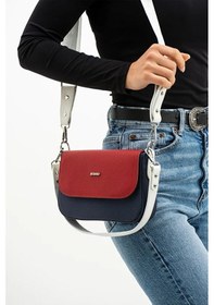 Resim Just Polo Jp Polo Kadın Orijinal 5 Gözlü El & Omuz Çantası Ebat : 23 X 14 Cm Beyaz - Lacivert - Kırmızı 