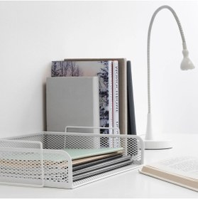 Resim IKEA Metal Evrak Rafı 34x24x7 Cm 4'lü Set Katlı Dosyalık Beyaz Raf Çelik Dosyalama 