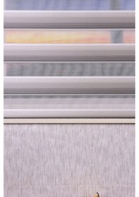 Resim Gri Düz-pliseli Etek Dilimsiz 10790-v11 Zebra Stor Güneşlik Perde 