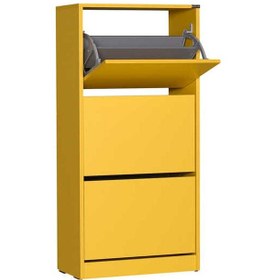 Resim Flat Duo 3 Katlı Ayakkabılık Dolabı - Hardal 