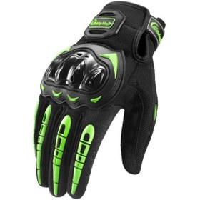 Resim Maskot Dış Mekan Motosiklet Eldivenleri - Dokunmatik Ekranlı, Kaymaz, Karbon Fiber Koruma, M/l/xl/xxl Yeşil 