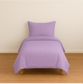 Resim Tek Kişilik Düz Renk Lila Nevresim + 1 Adet Yastık Kılıfı Lila 