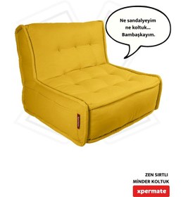 Resim Xpermate Zen Sırtlı Minder İskandinav Tarzı Minder 80x60 Sarı 