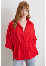 Resim Never More Büzgülü Kimono Gömlek Kırmızı Kırmızı 