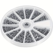 Resim 600 Adet Karışık Donanım Seti Vidalar, Civatalar ve Somunlar, Metrik Makine Vidaları ve Somunlar Civatalar Seti M1 M1.2 M1.4 M1.6 Saat Moda Cam Gözlük Tamir Kiti 