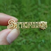 Resim Özel "STEPHEN" İsimli Broş Pin, Şık Kişiselleştirilmiş Paslanmaz Çelik Erkek Kostüm Lapel Pini, Moda Centilmen Aksesuarı, Mozaik Yok - Tek Parça 