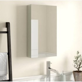 Resim Makbulce Tek Kapakli Lavobo Üstü Aynalı Banyo Dolabı Beyaz 