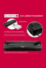 Resim Olympia A330 Laminasyon Makinesi (A3) + 15 PVC FİLMİ 