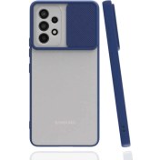 Resim Kılıfmania Samsung Galaxy A23 Kapak Lensi Açılır Kapanır Kamera Korumalı Silikon Kılıf - Lacivert 