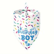 Resim 1 Adet Köpek Bandanası "Doğum Günü Çocuğu" Tükürük Havlusu, Moda Parti Evcil Hayvan Süslemeleri Tek Taraflı Baskı İşlemi Yıkanabilir Ayarlanabilir Evcil Hayvan Eşarbı Yumuşak Evcil Hayvan Eşarpları Küçük, Orta Boy Köpekler ve Kediler İçin Uygundur 