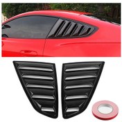 Resim 2 Adet Karbon Fiber Boyalı Panel Yan Pencere Panjur Kapağı Ford Mustang 2015-2018 İçin Soğutma Paneli Trim Seti 