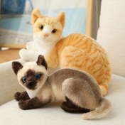 Resim 1 adet/3 adet, Çok Renk Seçeneğiyle, Gerçekçi Yumuşak Kedi Peluş Bebekler, Zarif Kürk Dokusu ve Ifadeci Gözlerle, Sarılmak, Oynamak, Ev Dekoru Masaüstü Süsleri için Uygun, Simülasyon Peluş Kedi, Simülasyon Kedi Hayvan Peluş Oyuncak Figür, Festival ve Doğum Günü için Yüksek Kaliteli Hediye 