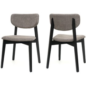 Resim Leto Siyah Ahşap 2'li Mutfak Salon Yemek Odası Sandalyesi 