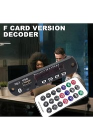 Resim Derwell Yeni 2026 Bluetoothlu Araç Oto Teyp Aux Usb Sd Mikrofonlu Dönüştürücü Çevirici Mp3 Modülü Board Kart 