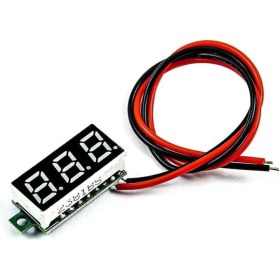 Resim Küçük Dijital Voltmetre, 3.5-30V, Iki Kablo, Güç ve Elektrik Ölçüm Cihazı 