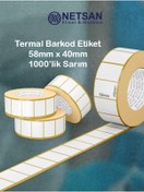 Resim Netsan Etiket Terazi Etiketi 40mm X 58mm Termal Barkod Etiketi 1.000'lik Sarım 5 Rulo 