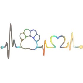 Resim Neevoyu Vinil Araba Sticker: Yaratıcı Kalp Atışı Kedi Köpek Ayı Parmak İzi, Renkli Işık Yansıması, Kolay Kurulum, Araba Dekorasyonu 